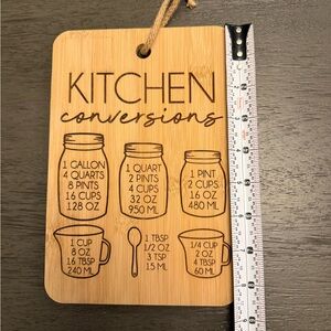 Bamboo Kitchen Conversion Chart Cutting Board